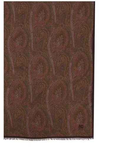 Etro Paisley Scarf In Brown