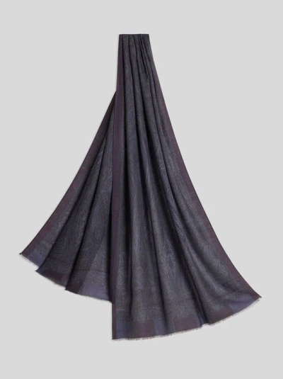 Etro Paisley Scarf In Black