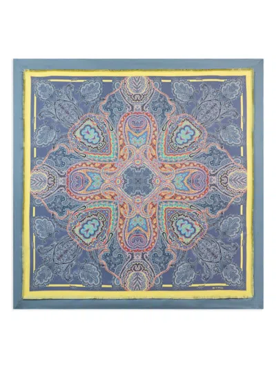 Etro Paisley Scarf In Blue