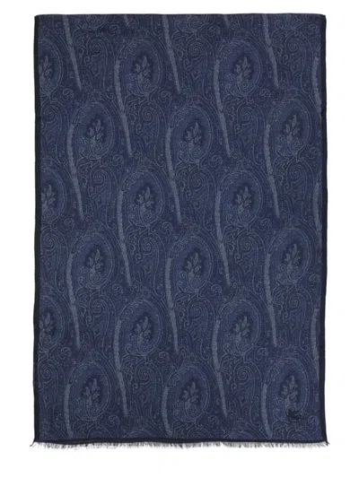 Etro "paisley" Scarf In Gray