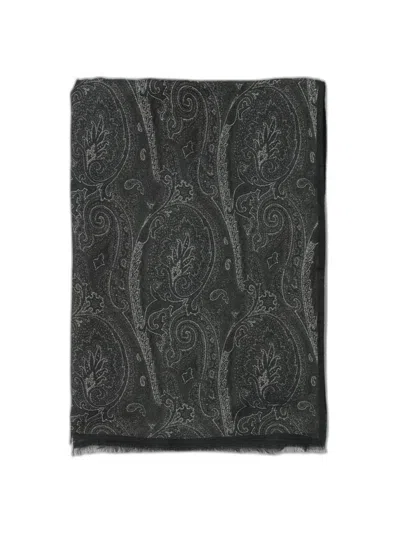 Etro Paisley Scarf In Green