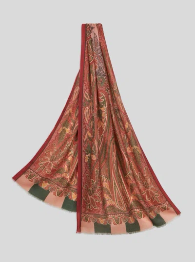 Etro Paisley Scarf In Brown