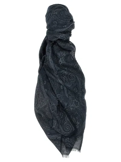 Etro Paisley Scarves, Foulards In Black