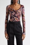 Etro Paisley Scoop Neck Knit Top In Printed Black Base