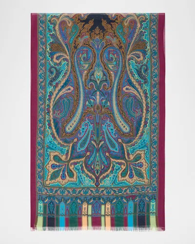 Etro Paisley Sheer Silk Scarf In Multi