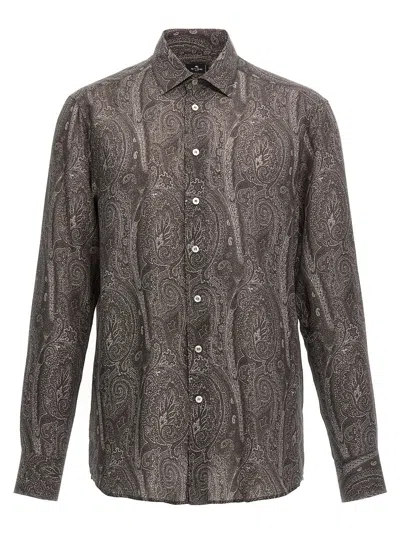 Etro 'paisley' Shirt In Gray