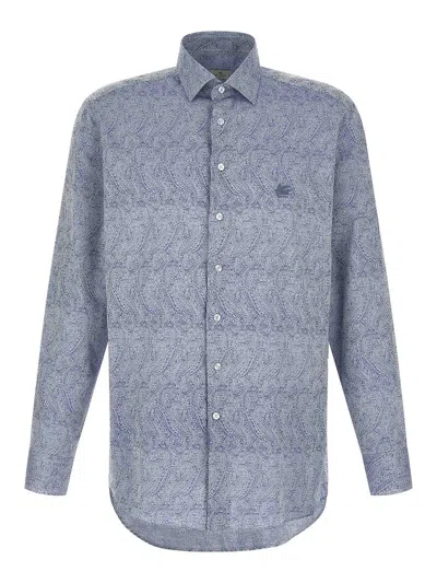 Etro Paisley Shirt In Blue
