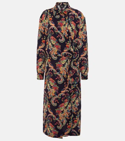 Etro Multicolor Paisley-print Midi Dress