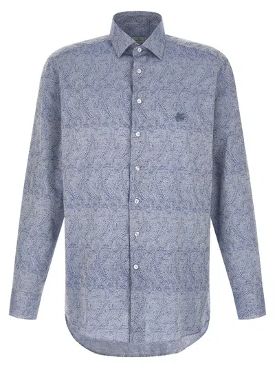 Etro Paisley Shirt In Gray