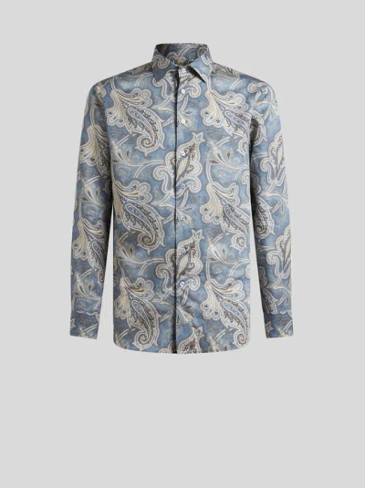 Etro Paisley Shirt In Light Blue
