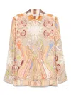 Etro Paisley Pattern Button-down Collar Shirt In Orange