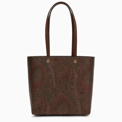 Etro Paisley Shopping Bag In Coated Canvas Women In Brown