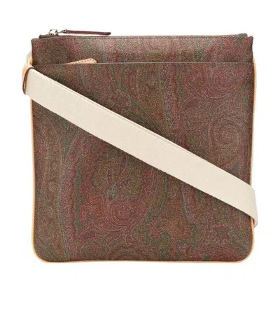 Etro Paisley Shoulder Bag In Brown