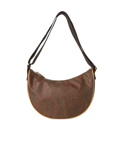Etro Paisley Shoulder Bag In Brown