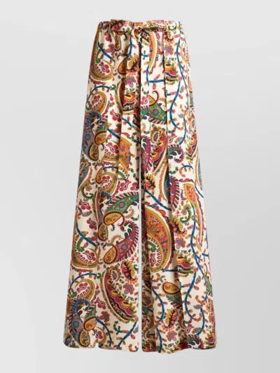 Etro Paisley Silk Blend Belted Maxi Dress In Brown