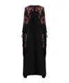 Etro Paisley Caped Fringed Silk Gown In Black
