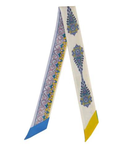 Etro Paisley Silk Foulard In Multicolor