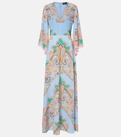 ETRO PAISLEY SILK CRÊPE DE CHINE MAXI DRESS