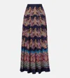 Etro Silk Skirt With Placed Print In Multi