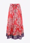 Etro Printed Long Skirt In Red