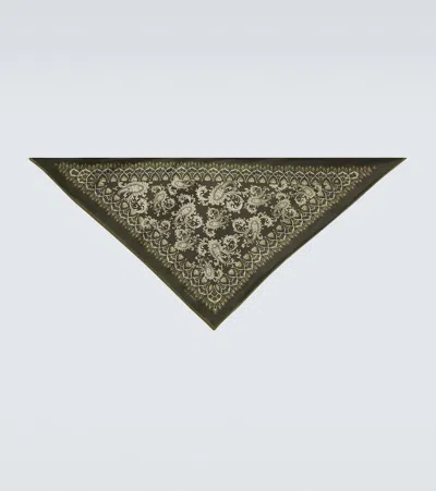 Etro Paisley Triangle Foulard Lightweight Scarf In Green