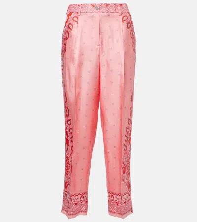 ETRO PAISLEY SILK STRAIGHT PANTS