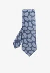 Etro Paisley Silk Tie In Blue