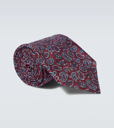Etro Paisley Silk Twill Jacquard Tie In Burgundy