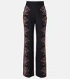 Etro Pressed Crease Paisley Trousers In Black