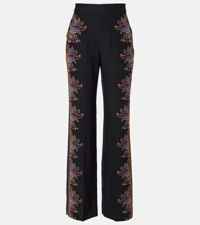 ETRO PAISLEY SILK WIDE-LEG PANTS