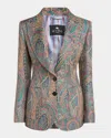 Etro Paisley Single-breasted Blazer In Multicolour On Pale