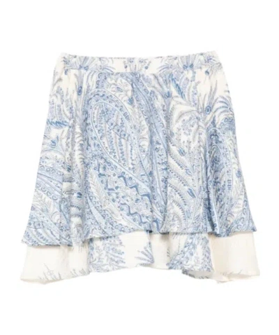 Etro Kids' Paisley Skirt In Blue