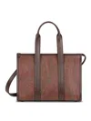 Etro Bauletto Large Paisley Canvas Tote Bag In Brown