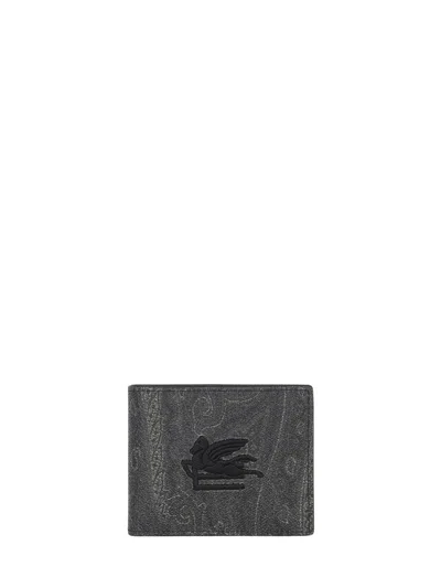 Etro Paisley Small Wallet In Black