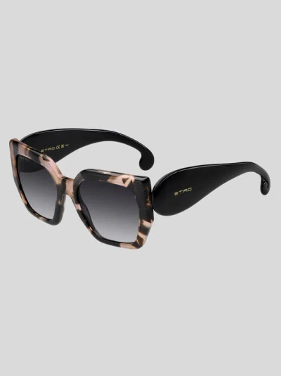 Etro Paisley-sonnenbrille, Damen, Schwarz In Black