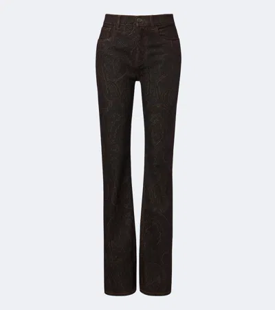 Etro Paisley Straight Jeans In Brown