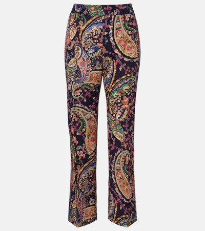 Etro Paisley Print Straight-leg Pants In Multi