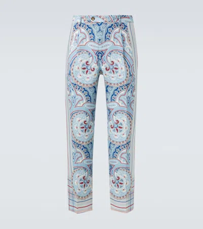 Etro Paisley Straight Pants In Multicoloured