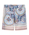 Etro Paisley Print Drawstring Waist Swimsuit In Blue