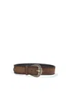 Etro Multicolor Paisley Solid Belt In Brown