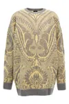 Etro 'paisley' Crew Neck Oversized Jacquard Sweater
