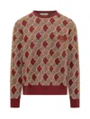 Etro Diamond-pattern Wool Jumper In Brown
