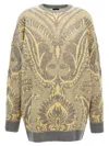 Etro 'paisley' Crew Neck Oversized Jacquard Sweater
