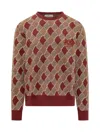 Etro Diamond-pattern Wool Jumper In Marrone