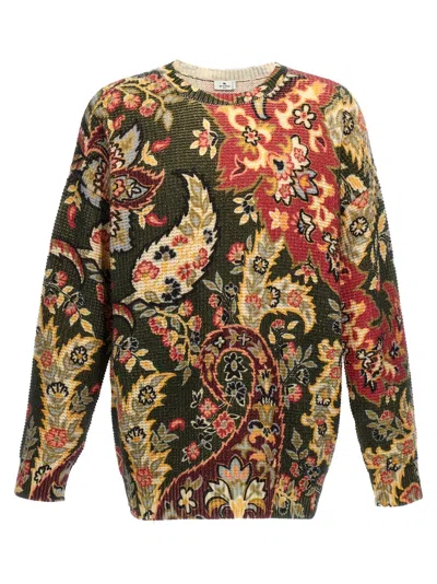 Etro Paisley Jumper In Brown