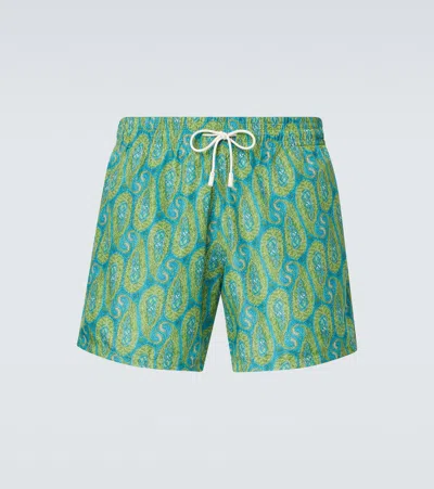 Etro Paisley Swim Trunks In Green