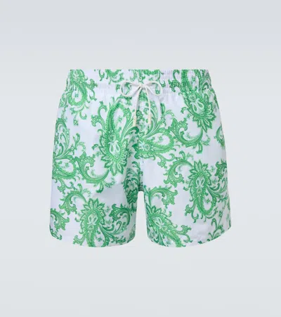 Etro Paisley Swim Trunks In Green