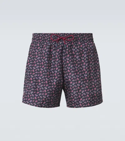 Etro Swim Shorts With Micro Paisley Motif In Multi