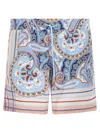 Etro Paisley Print Drawstring Waist Swimsuit In Multicolor