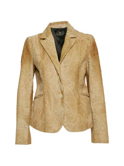 Pre-owned Etro Paisley Textured Blazer In Neutral